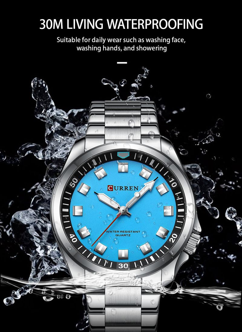 Herrenuhr aus Edelstahl, wasserdicht, mit Mineralglas, Quarzwerk, Business-Casual-Armbanduhr für den Alltag, Herrenuhr_voghion.com