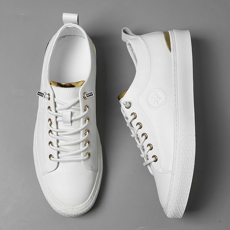 Scarpe casual nere da uomo in vera pelle con suola morbida, versatili, con bordo basso, di nuova tendenza_voghion.com