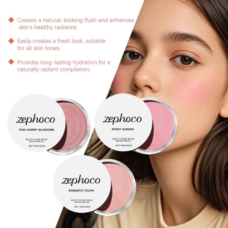 ZEPHOCO Blush Series Daily Portable Multi-Color Makeup Powder Delicate Clear Natural Fit Multi-Use Cream_voghion.com