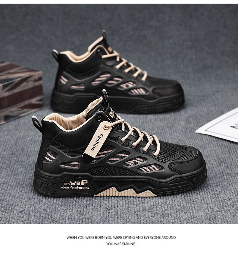 Zapatos Air Force One para hombre, zapatillas de deporte de caña alta de marca de moda popular, nuevo estilo de primavera, zapatos deportivos casuales transpirables de malla, zapatos blancos_voghion.com