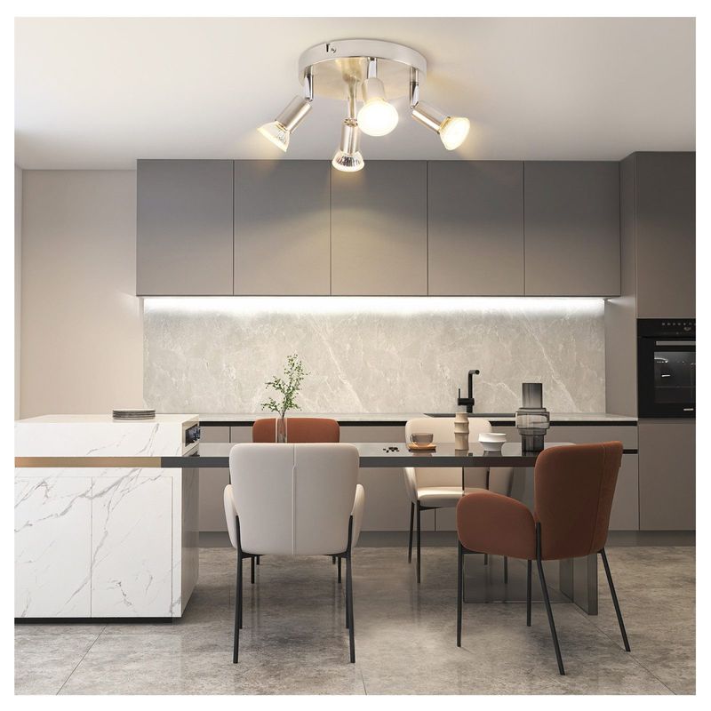 Glitzerlife LED Deckenstrahler Weiß Deckenspots - 4 Flammig Schwenkbar GU10 Metall Deckenlampe Moderne Wohnzimmerlampe Für Schlafzimmer Küche Gang Esszimmer_voghion.com