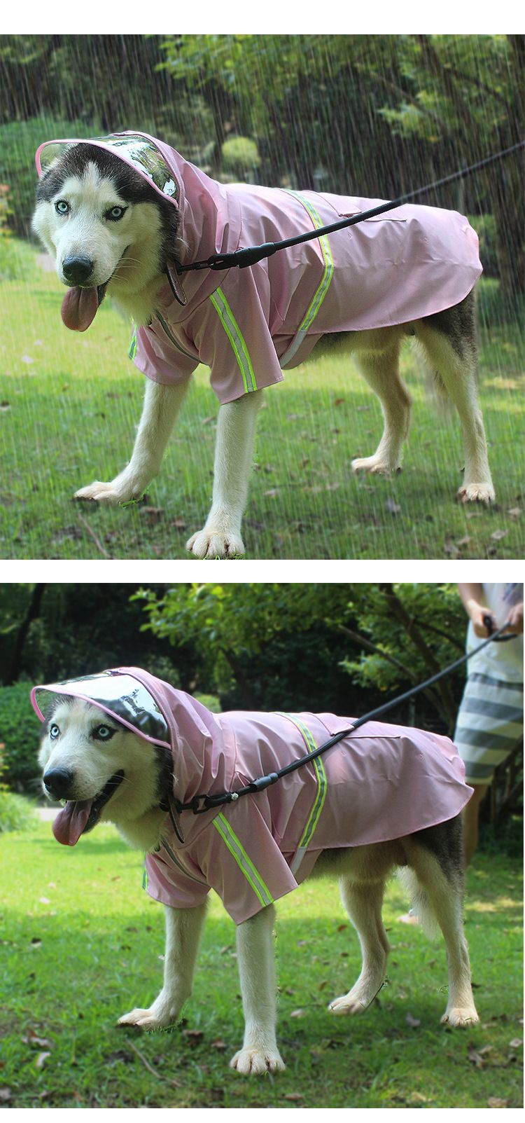 Neu Mit Kapuze Für Große Hunde, Wasserdicht Reflektierende Hund Regenmantel Haustier Kleidung_voghion.com