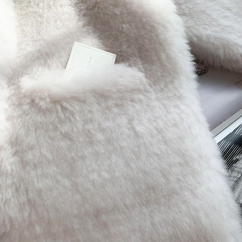 Cappotto di lusso in montone Toca da donna - Giacca lunga foderata in pile di peluche con morbida pelle, elegante e comodo capospalla invernale (bianco, tè al latte, nero)_voghion.com