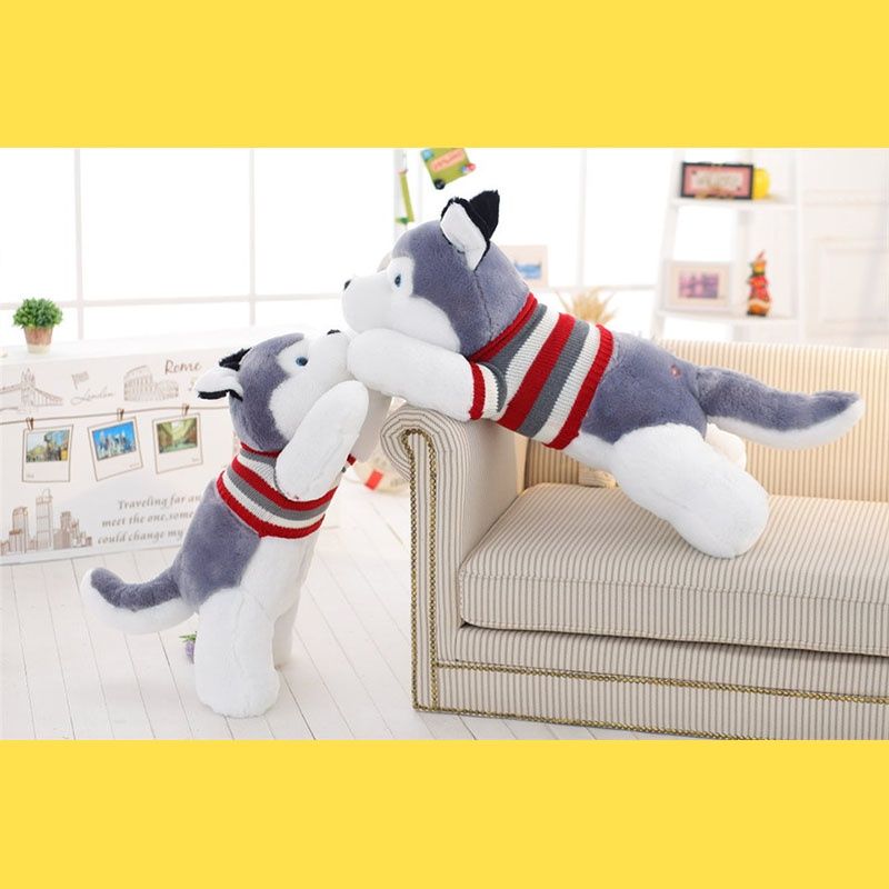 Großes, realistisches Husky-Plüschtier – das perfekte Geschenk für Kindergeburtstage und zum Kuscheln._voghion.com