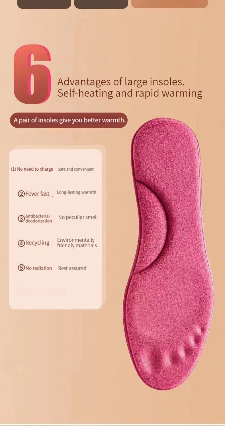 Zelfverwarmde inlegzolen voor voeten Winter Thermische dikker Memory Foam Heren Dames Sportschoenen Zelfverwarmende schoenpads_voghion.com
