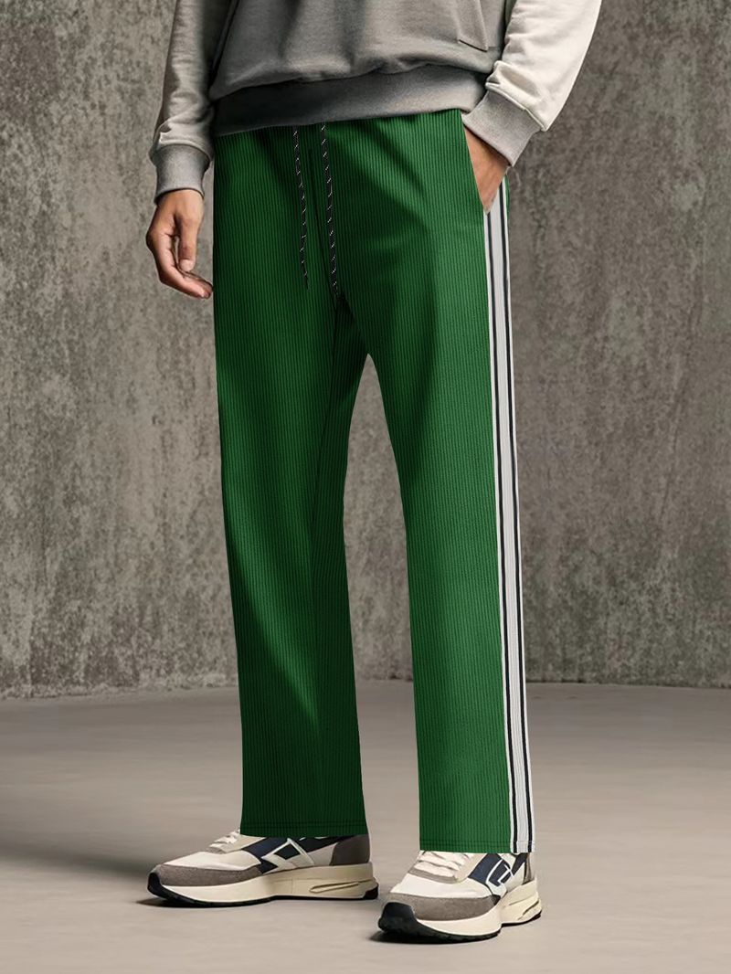 Men's Casual Corduroy Pants With Belt, Straight Leg Trousers, Multi-pocket Design, Comfortable Stretch Fabric, Multiple Colors & Sizes_voghion.com