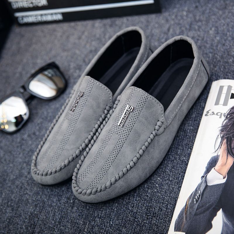 2025 New Summer Lefu Men's Casual Korean Edition, Low , Lazy Feet Shoes, Bean Trendy Shoes_voghion.com