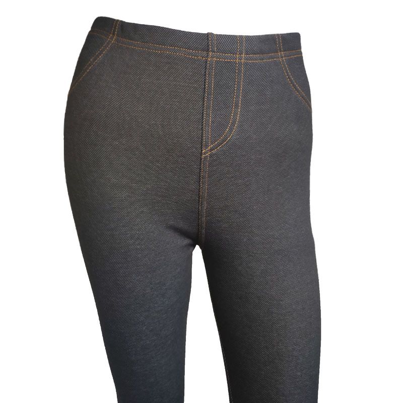 Damen-Leggings aus Samt und dickem Denimimitat, dünne, dicke Thermohose, Bleistifthose_voghion.com