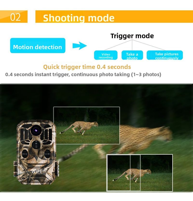 HD WiFi Outdoor Animal Monitoring Infrared Night Vision Tracking Hunting Camera_voghion.com