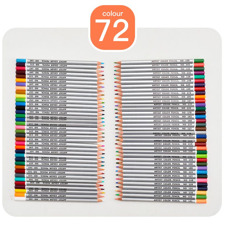 Conjunto de lápis de cor vibrante para crianças e artistas - 12/24/36/50/72 cores, estojo de madeira, núcleos premium resistentes a quebras para esboços, desenhos e rabiscos_voghion.com