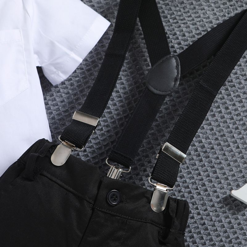 Kinderkleidung College-Stil Sommer Kinder Kurzarmhemd Overalls Jungen Anzug_voghion.com