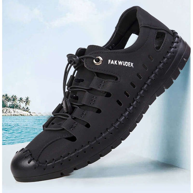 Sandali casual 2025 nuovi, suola morbida antiscivolo, traspiranti, scarpe da guida in pelle fresca da uomo_voghion.com