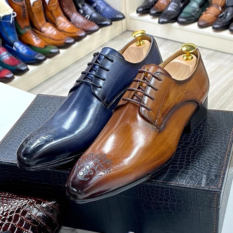 Herrenschuhe Herren Business Casual Schuhe formelle Derby Schuhe aus echtem Leder Mode geschnitzte spitze Lederschuhe Männer Männer Schuh_voghion.com