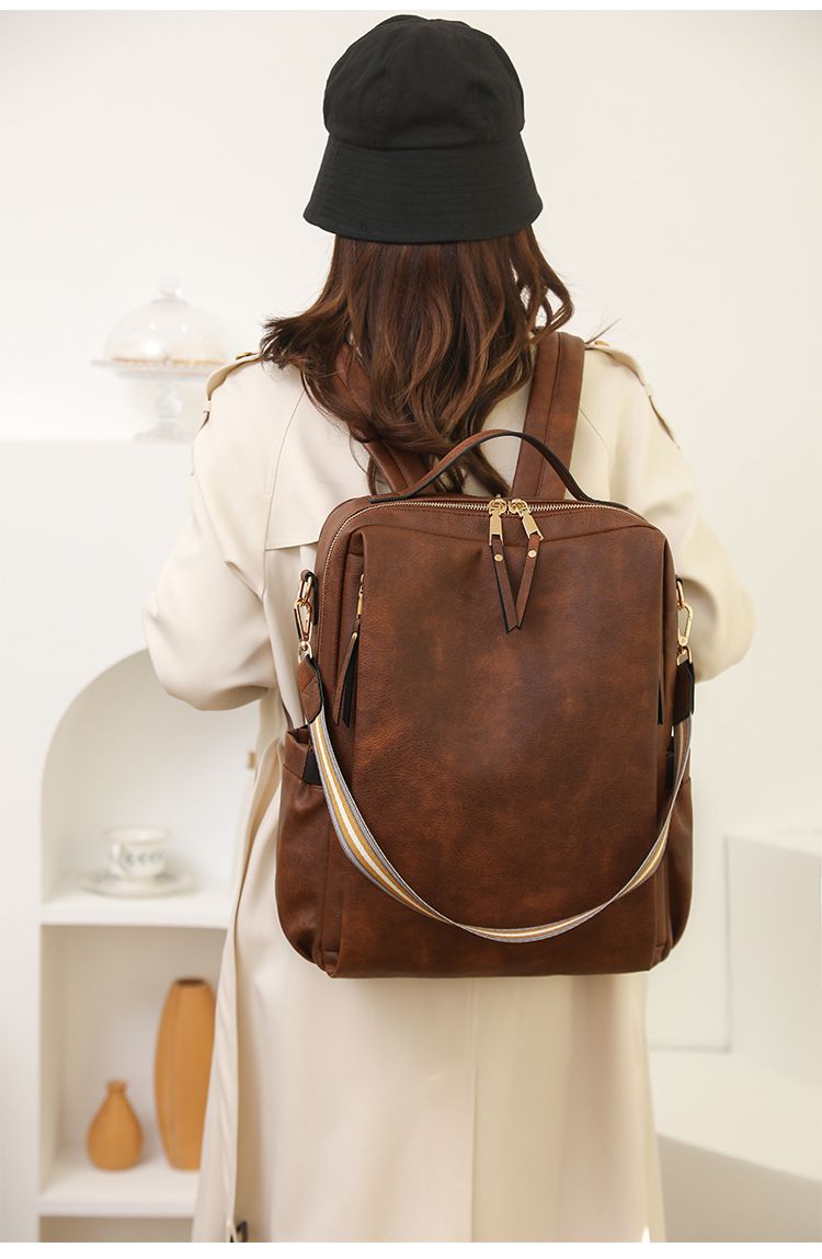Multifunctional PU Fashion Travel Functional Backpack Bulk Bag Fashion Hundred Leisure Daily_voghion.com