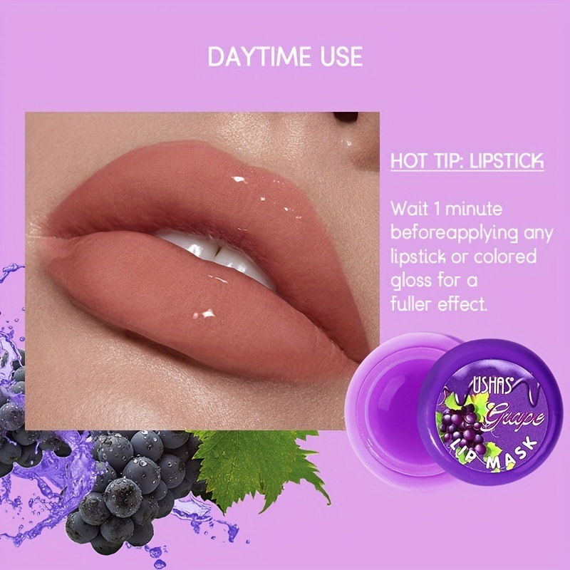 El cuidado de mascarilla congelada con sabor a uva de venta caliente de USHAS hidrata e hidrata las líneas de los labios_voghion.com