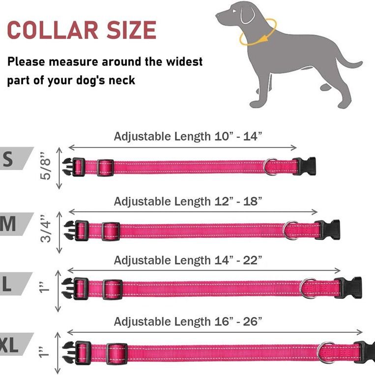 Reflective Dog With Adjustable Safe Nylon Collar Pet Leash Suitable For Small Medium Large Dogs_voghion.com