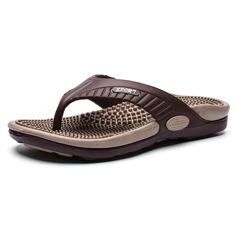 Massage-Flip-Flops für Herren, atmungsaktive Sommer-Strandschuhe, Sandalen für Herren, luxuriöse Flip-Flops, atmungsaktiv, Übergröße, Herren-Hausschuhe, Größe 46_voghion.com