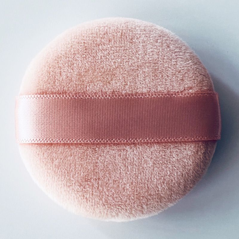 Super Soft Crystal Velvet Black Short Hair Cushion Sponge Small Round Dry Setting Loose Powder Puff_voghion.com