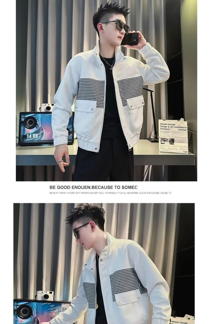 High quality spliced jacket for men's spring and autumn fashion brands, cool and stylish men's clothing, men's casual jacket_voghion.com