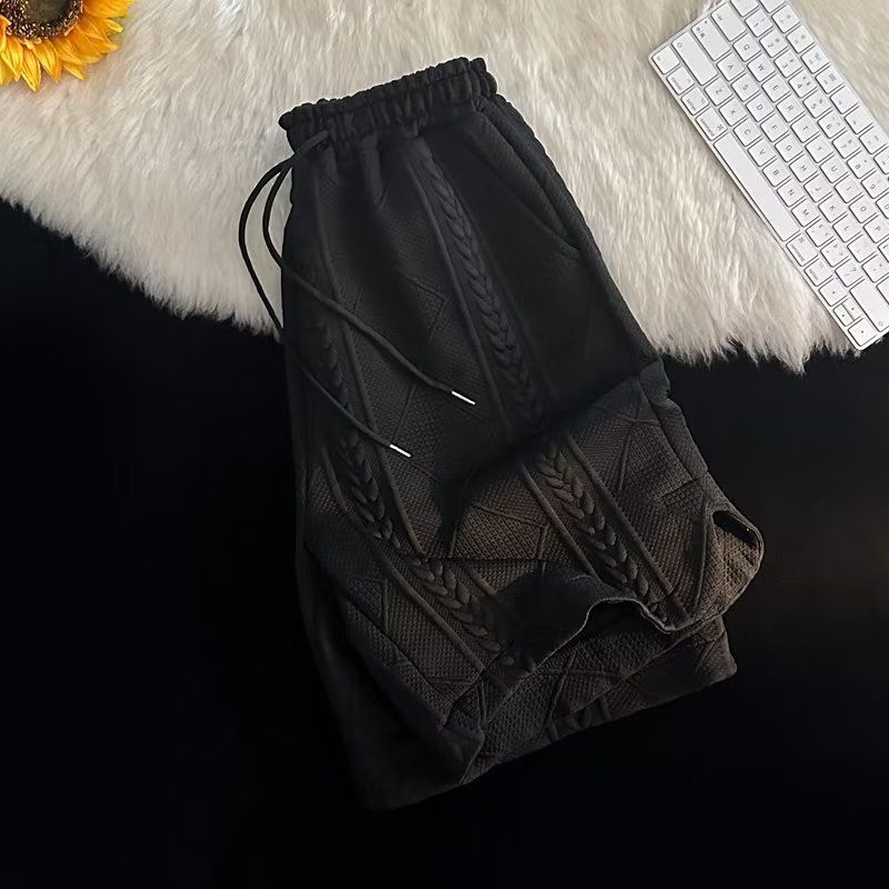 Waffel-Poloshirt, kurzärmelig, T-Shirt, Shorts, Sommer, lockere Kleidung, trendiges Top-Hosen-Set für Herren_voghion.com