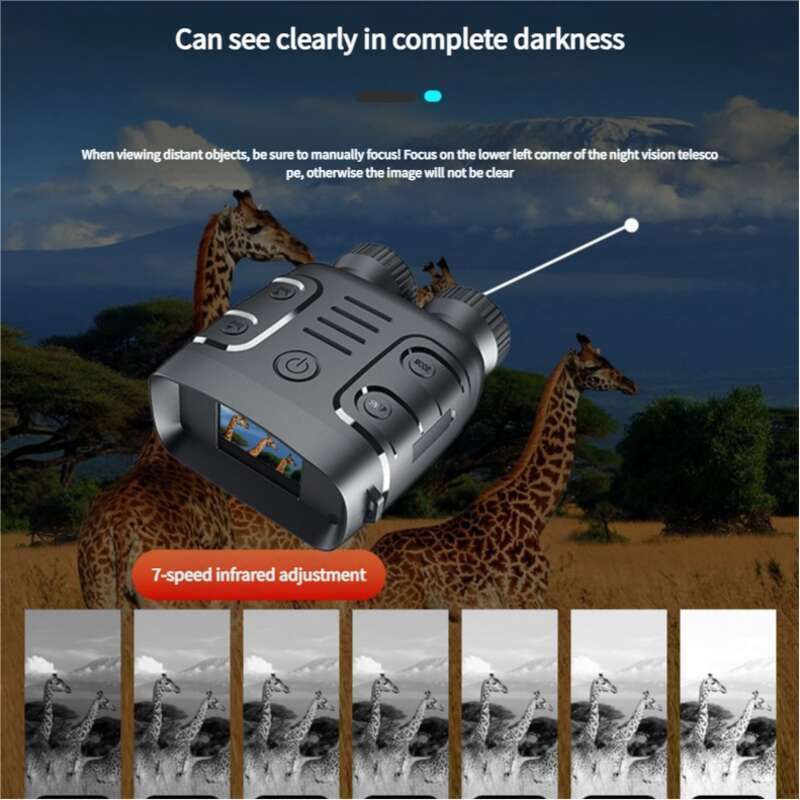 Ultra Clear Large Screen Day Dual-use Camera And Video Recorder With High-definition Infrared All Black Dual Tube Night_voghion.com
