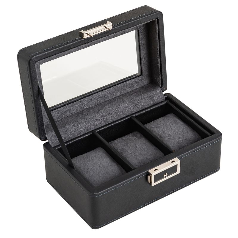Black Green New Lychee Pattern High End Watch Box 3 Bit 6 Bit 12 Bit Double Layer Watch Jewelry Storage Box_voghion.com