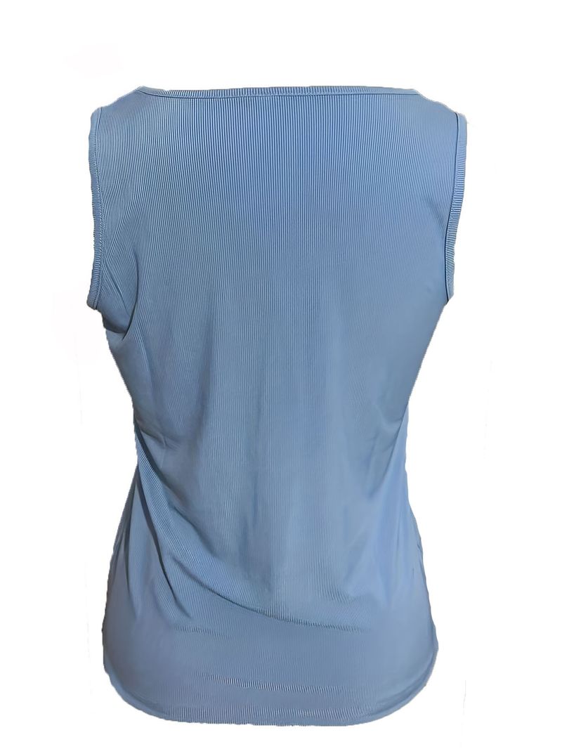 2025 New Women's Button Vest Solid Color V-neck Sleeveless T-shirt Top Creative Creation_voghion.com