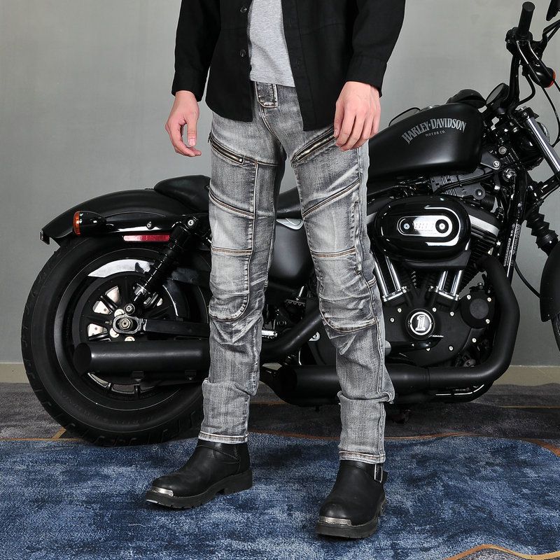 Men’s Kevlar Motorcycle Jeans – Retro Anti-Slip Riding Pants With Stretch & Tear Resistance_voghion.com