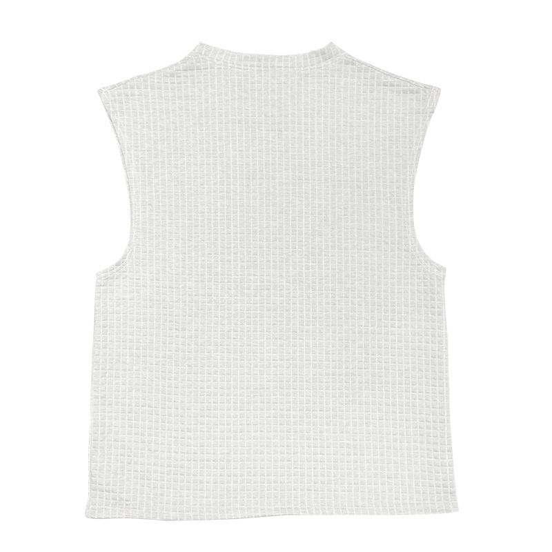 New Men's Sportswear Summer Leisure Suit Small Square Sleeveless Undershirt Shorts Suit_voghion.com