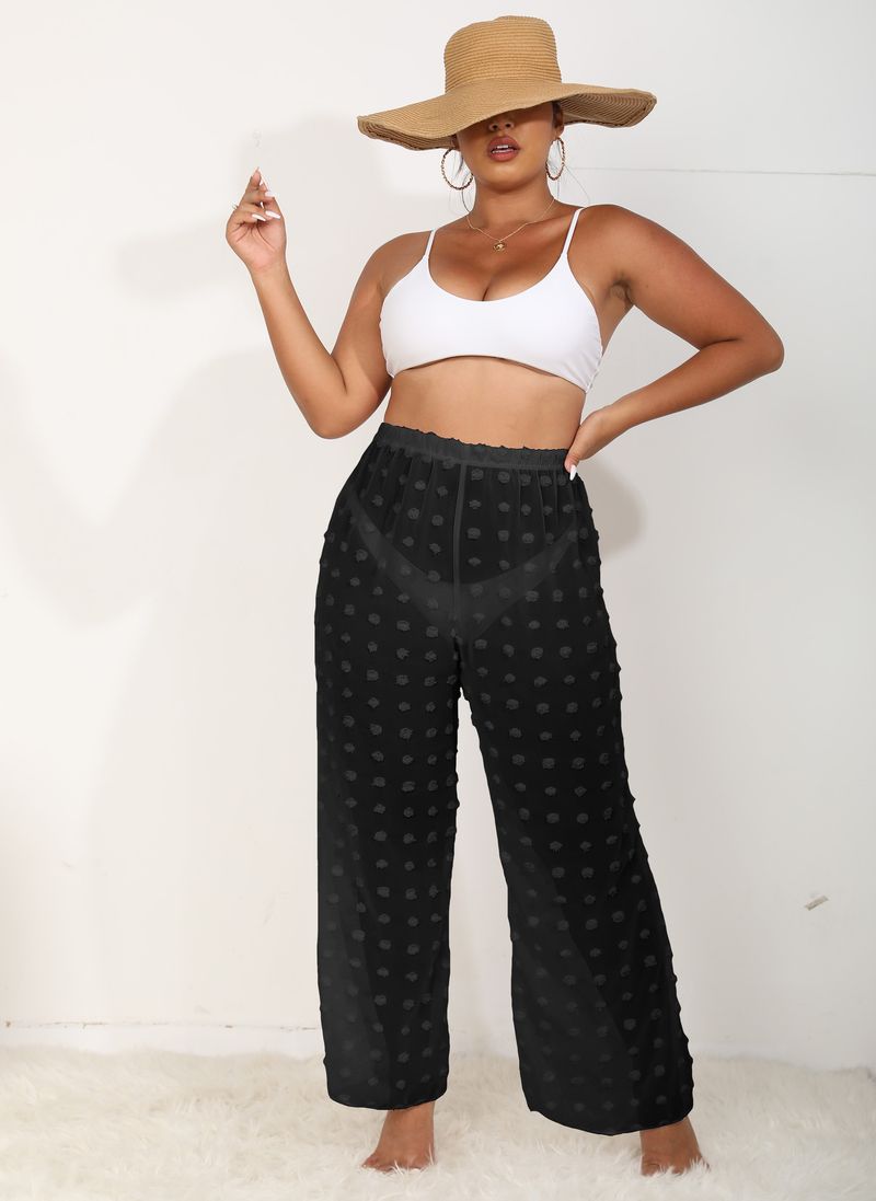plus size γυναικεία ρούχα σέξι διαφανές τρισδιάστατο σιφόν παντελόνι παραλίας παντελόνι φαρδύ ίσιο παντελόνι καθημερινό παντελόνι_voghion.com