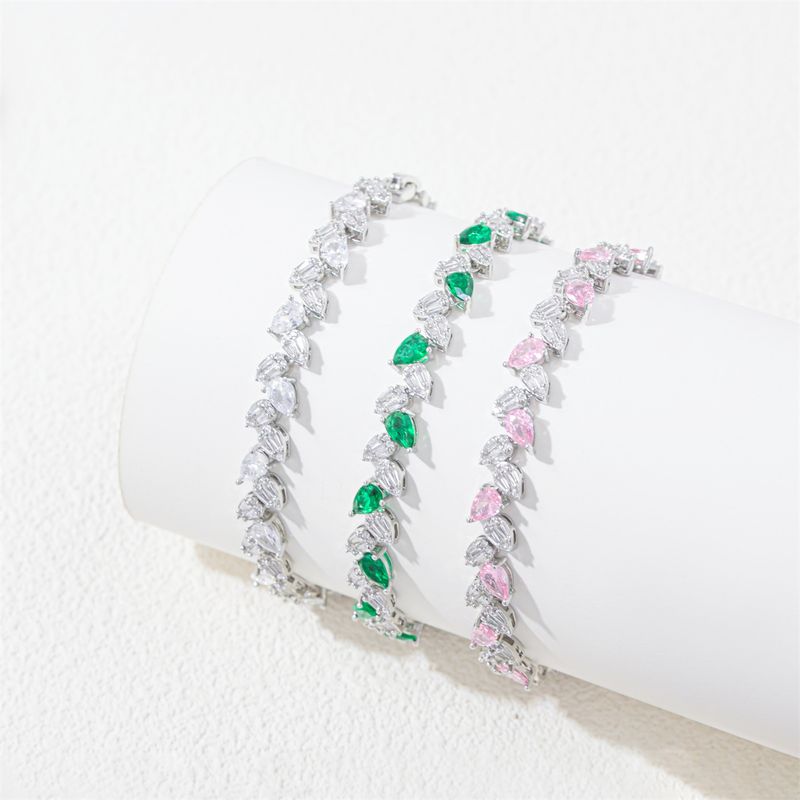 Women's & Men's Jewelry - Elegant Wheat Grain Drop-Shaped Cubic Zirconia Bracelet With Copper Alloy Setting, Classic & Stylish Design Daily Special_voghion.com