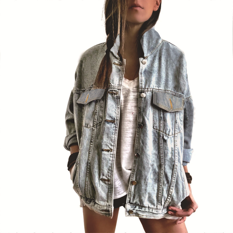 erkek giyim yeni denim ceket ilginç baskılı kadın denim ceket_voghion.com