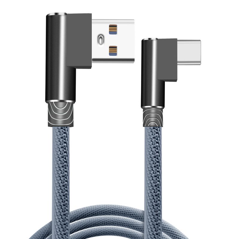 Cablu de date pentru jocuri țesut din aliaj de aluminiu, cu cot dublu, pentru festivaluri de muzică, 1m, 2m, 3m, potrivit pentru cablul de încărcare pentru telefonul mobil Apple Type-C_voghion.com