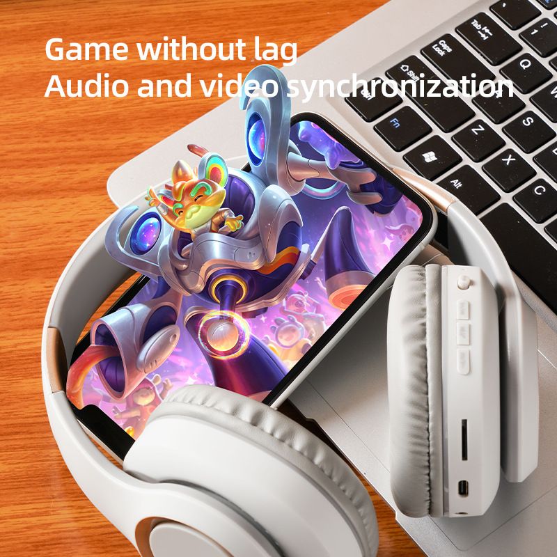 Casque Bluetooth 5.0 sans fil avec carte enfichable, caisson de basses stéréo, casque Bluetooth TYPE-C_voghion.com