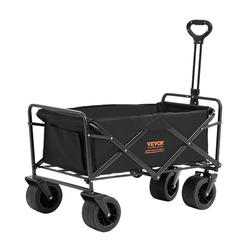 Cart Capacit 350 AllTerrain Lbs Folding Cu.ft Weight With 3 Wheels Folding Duty Cart Wagon Wagon Heavy Beach Collapsible Wagon_voghion.com
