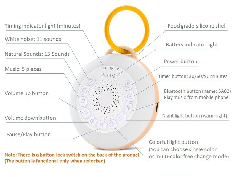 White Noise Machine Bluetooth Soothing Baby Music Bluetooth Speaker Sleep Aid Sleep Instrument Soothing Sleep Artifact_voghion.com