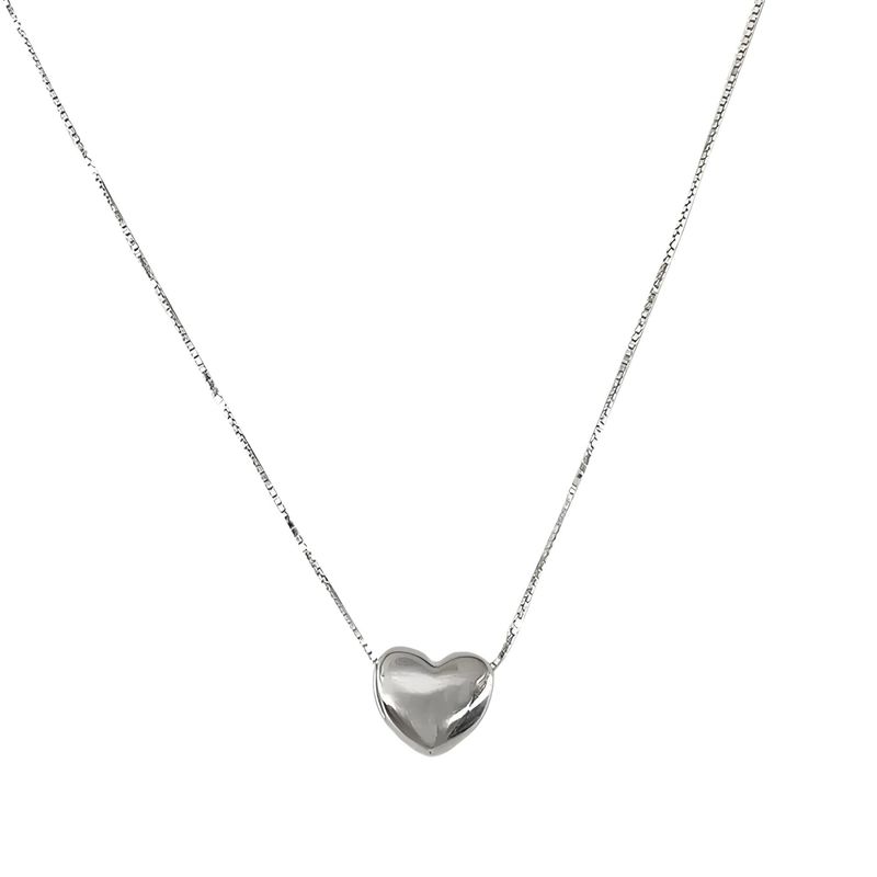 Collana con piccola catena a croce e ciondolo a forma di cuore, semplice, regalo per le donne._voghion.com