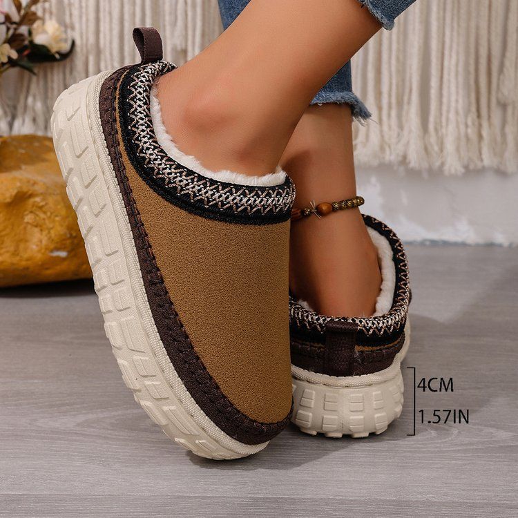 Women's Shoes Large Size Thick Soled Slippers For Women Autumn And Winter New Style Plush And Thickened Warm Slip On Cotton Slippers For Women_voghion.com
