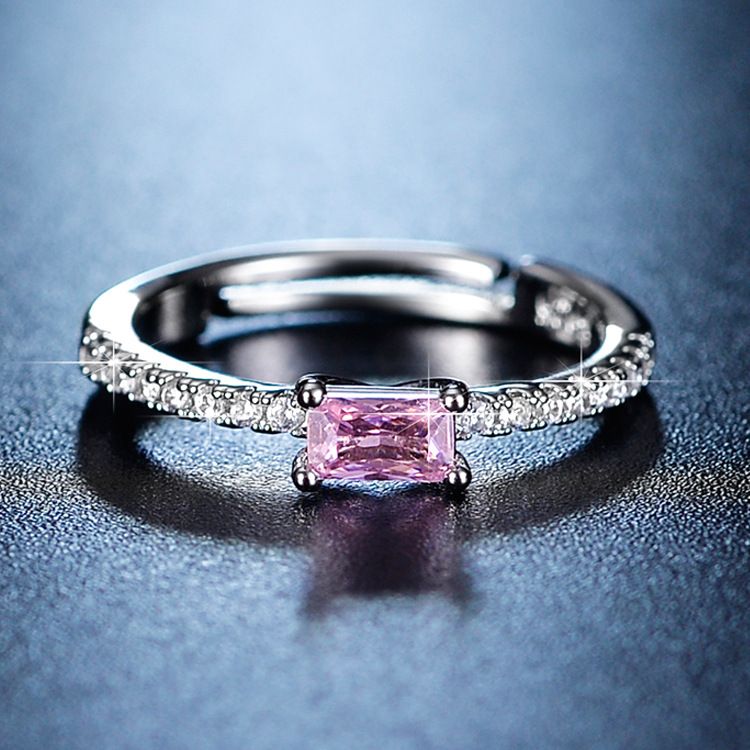 Live streaming light luxury design fashionable diamond inlaid moissanite one carat open zircon ring for women_voghion.com