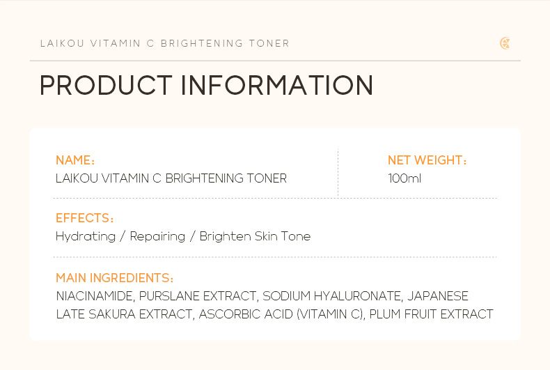Leco Vitamin C Toner 100 ml Feuchtigkeitsspendendes Hautpflegewasser_voghion.com