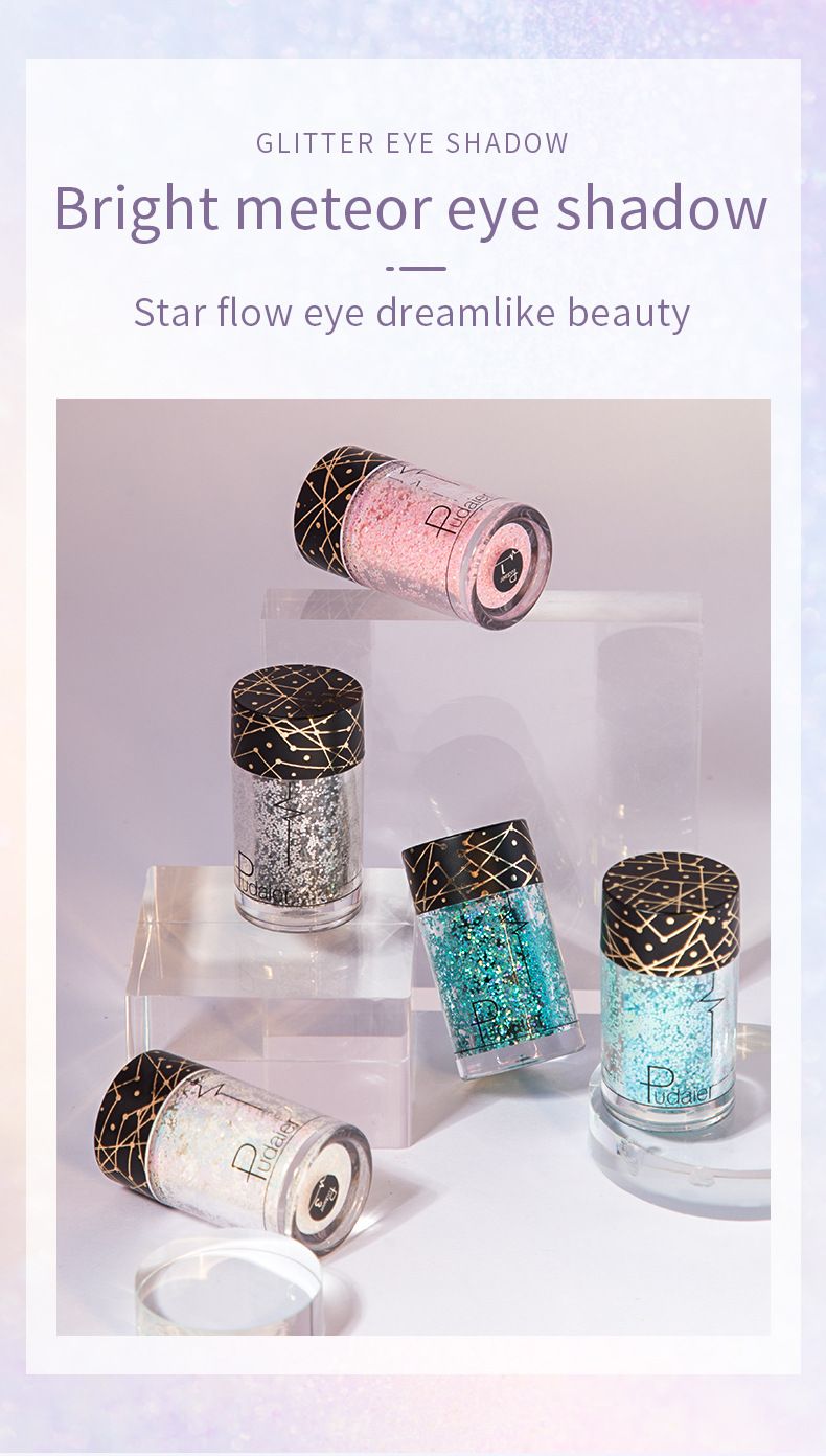 Ombretto monocromatico glitter paillettes sirena ji pearl light facile da colorare 36 colori ombretto_voghion.com