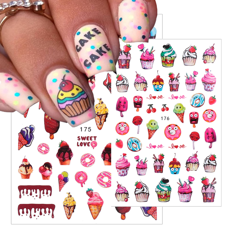 Gelato 3D Torta Nai Art Sticker Bue Eye of Evi Back Snake Sider Decorazione Simpatico fungo Anima ge Poished_voghion.com