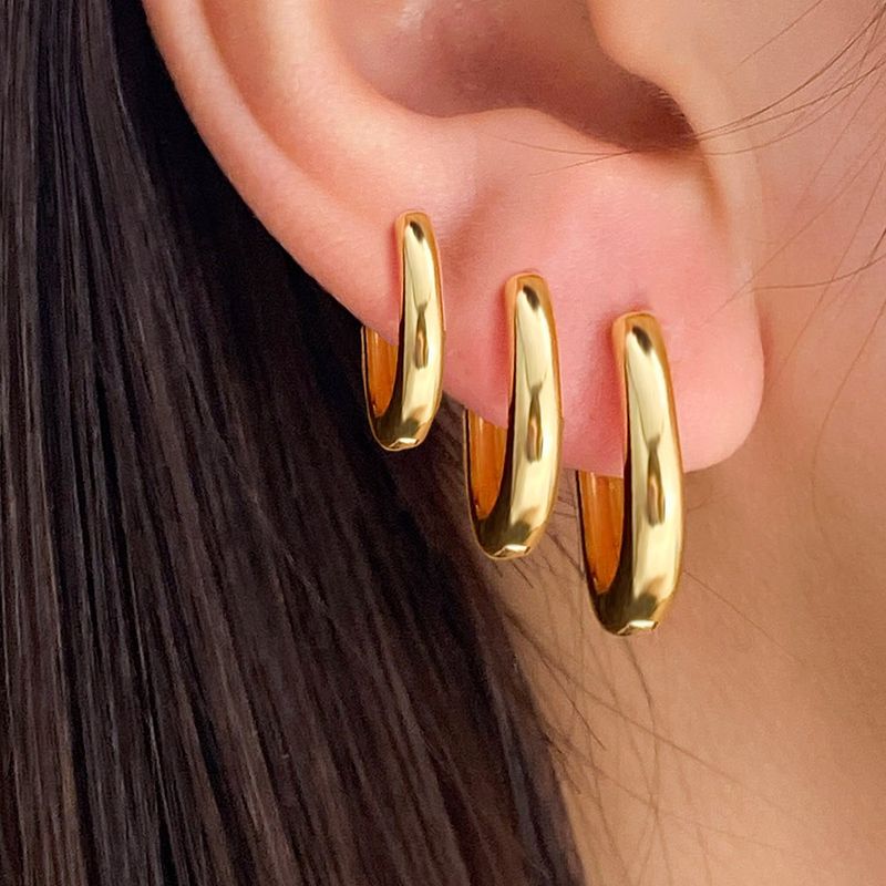GEOMETRIC TRIO - Alloy Hoop Earrings Set (High-End Minimalist Jewelry, Retro Personality Design)_voghion.com