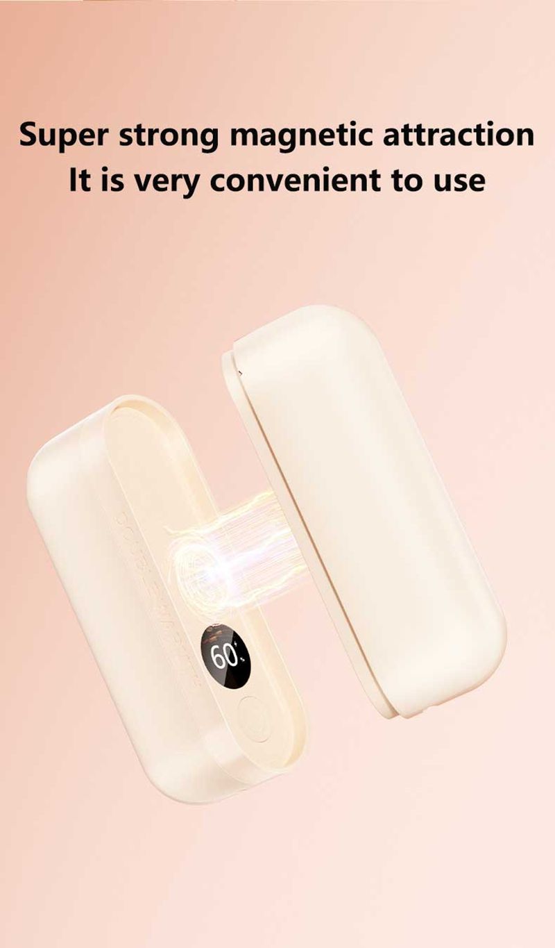 2-in-1 Detachable Magnetic Hand Warmer With Digital Display, Mini USB Rechargeable Portable Pocket Heater_voghion.com