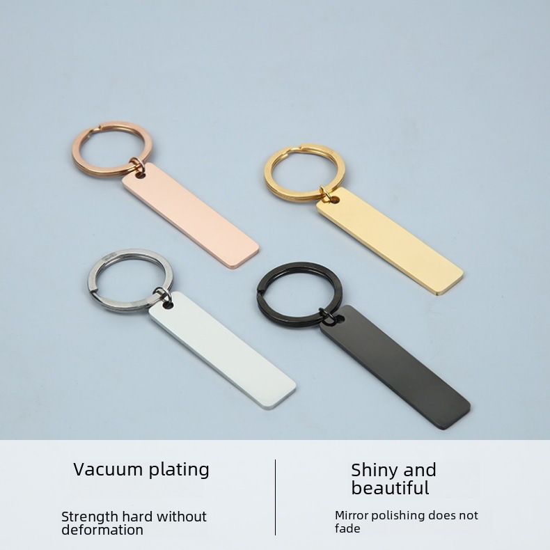 Stainless Steel Keychain Pendant Cross-border Engravable Keychain Tag Holiday Gift Metal Keychain Hanging Ornaments_voghion.com