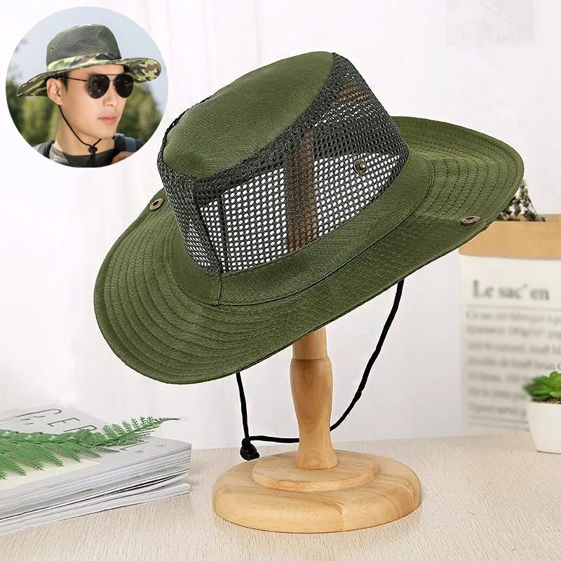New Arrivals Multiple Styles Outdoor Beach Sun Shade Breathable Bucket Hat Male Summer Fishing Caps Trekking Collapsible Mesh_voghion.com