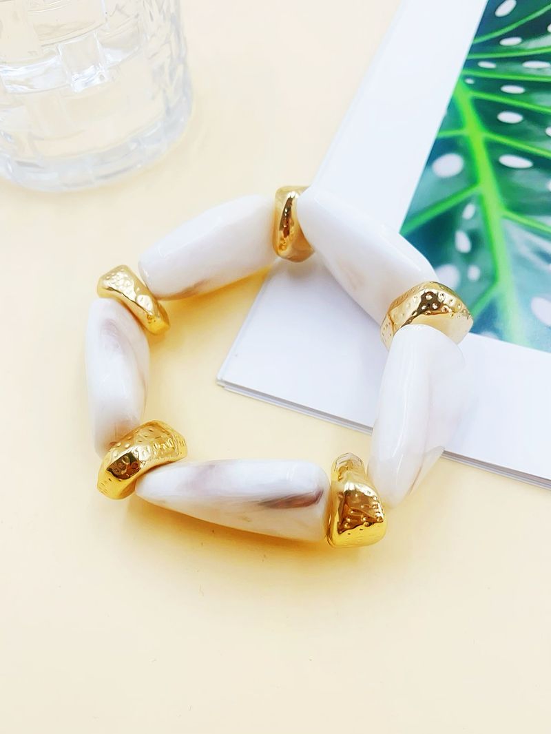 Collier court en perles acryliques et pierres naturelles européennes et américaines, style rétro, à porter à Qingdao_voghion.com