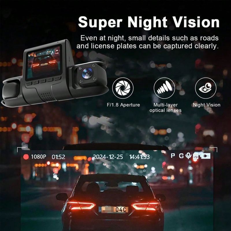 Videoregistratore di guida a quattro vie 1080P, visione notturna ad alta definizione, grandangolo, telecamera di sorveglianza per veicoli DVR_voghion.com