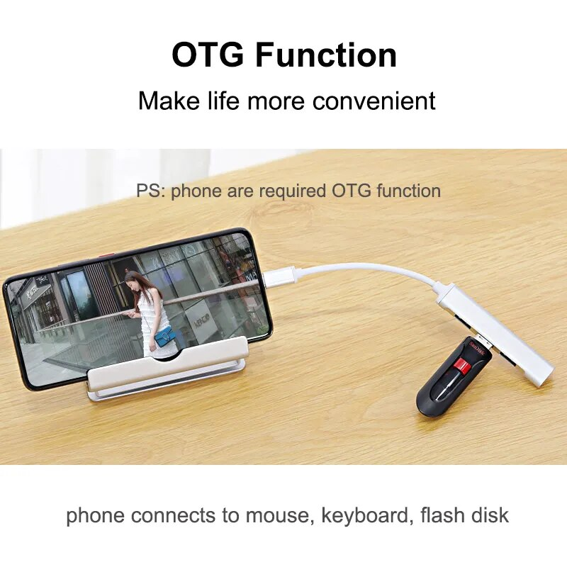 USB HUB 3.0 Type-C 4 Ports Multi Splitter Adapter OTG For Xiaomi Lenovo book 13 15 Air Pro PC Computer Accessories_voghion.com