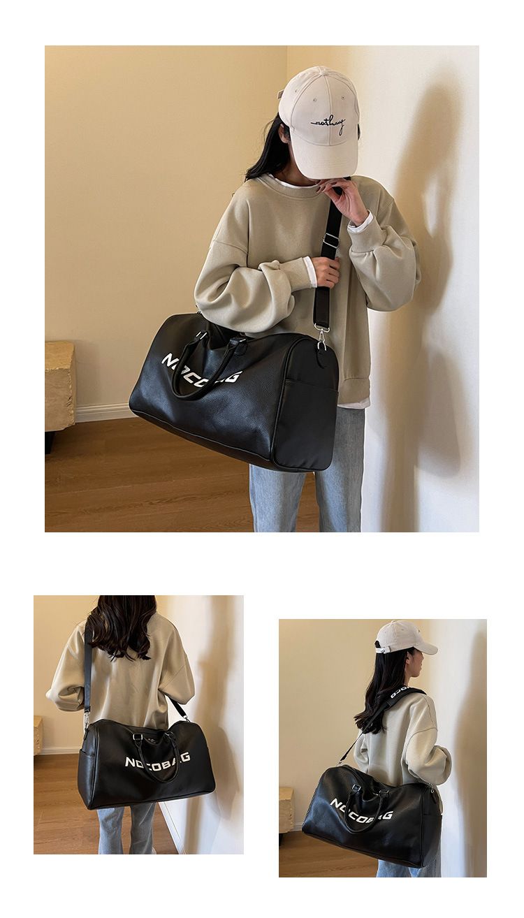 Kostengünstige Leder-Fitness-Frauen-koreanische Cross-Body-Sport-Minimalist-Briefgepäck-Reisetasche mit großer Kapazität_voghion.com